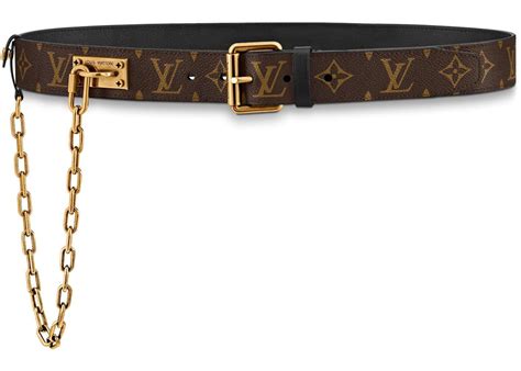 louis vuitton signature belt monogram chains|louis vuitton real belt.